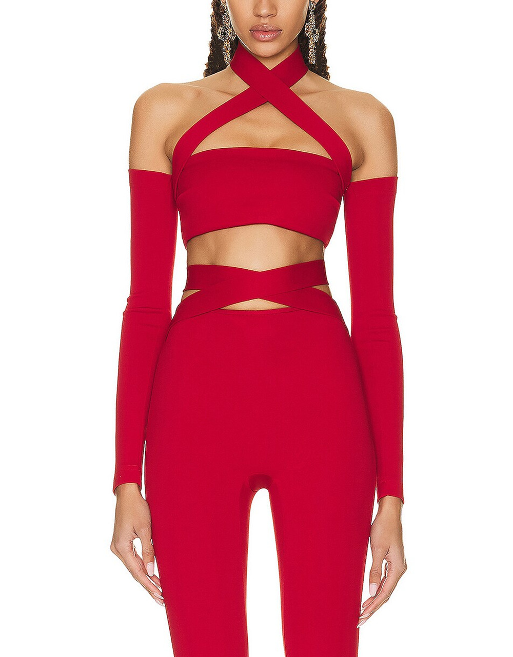 Dolce & Gabbana Chic Red Crisscross Halter Top Size IT 36 / US 0